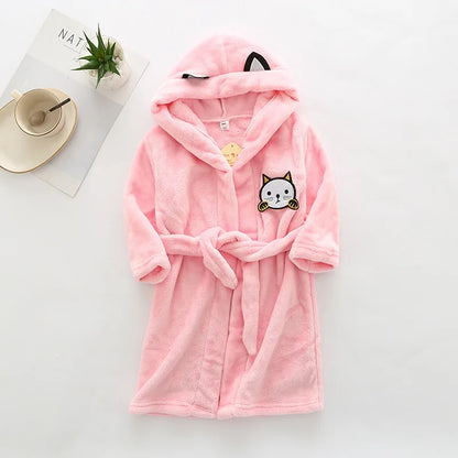 Cozy Cartoon Character Bathrobe for Kids