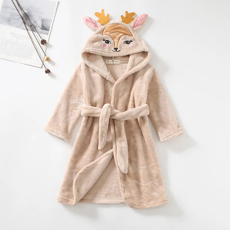 Cozy Cartoon Character Bathrobe for Kids