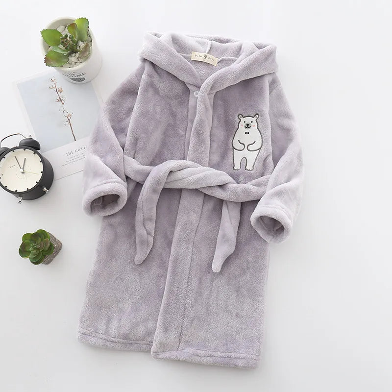 Cozy Cartoon Character Bathrobe for Kids