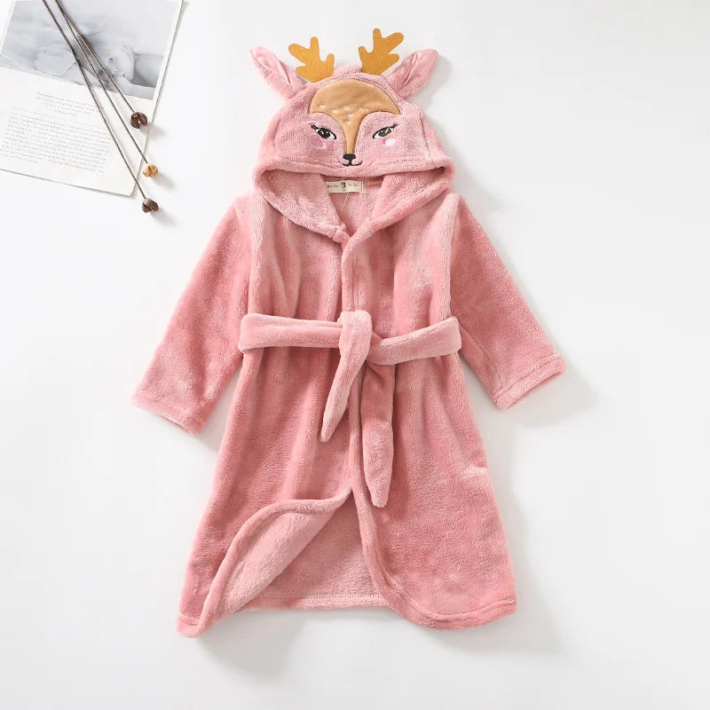 Cozy Cartoon Character Bathrobe for Kids