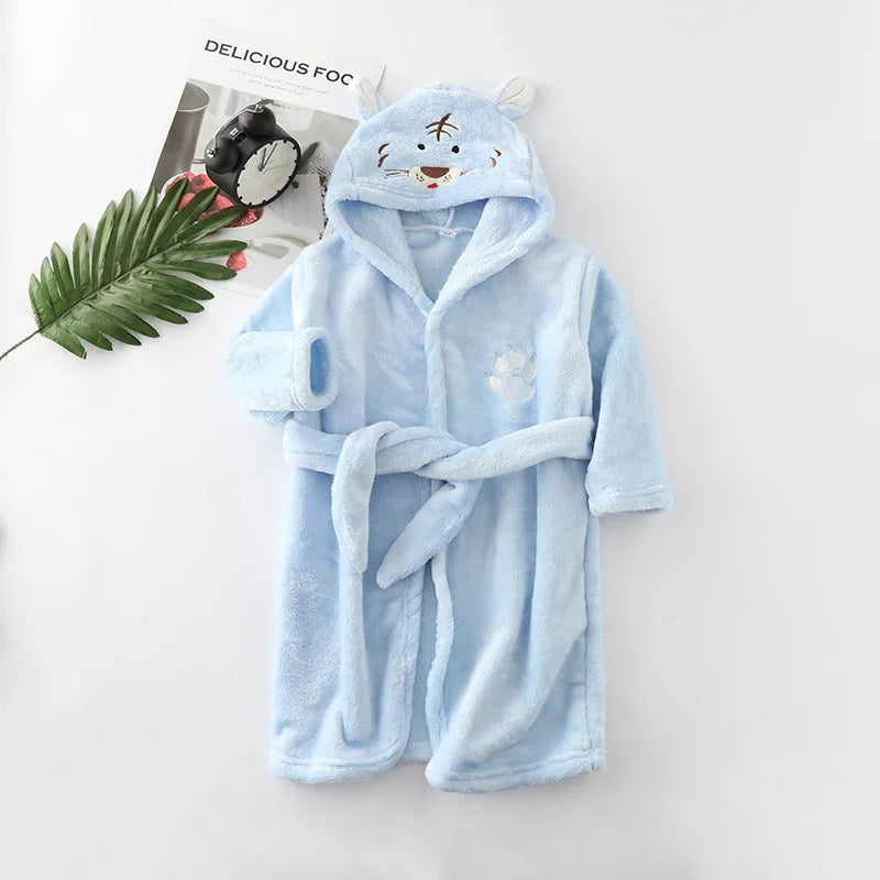 Cozy Cartoon Character Bathrobe for Kids