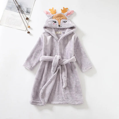 Cozy Cartoon Character Bathrobe for Kids