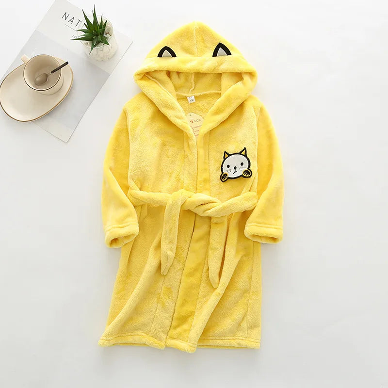 Cozy Cartoon Character Bathrobe for Kids