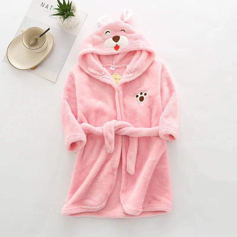 Cozy Cartoon Character Bathrobe for Kids