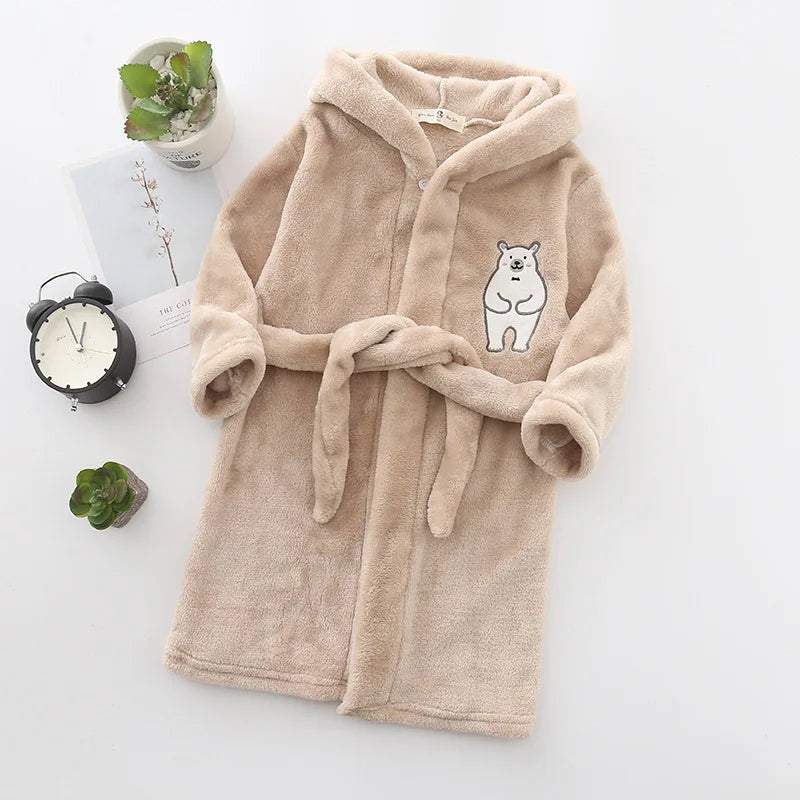 Cozy Cartoon Character Bathrobe for Kids