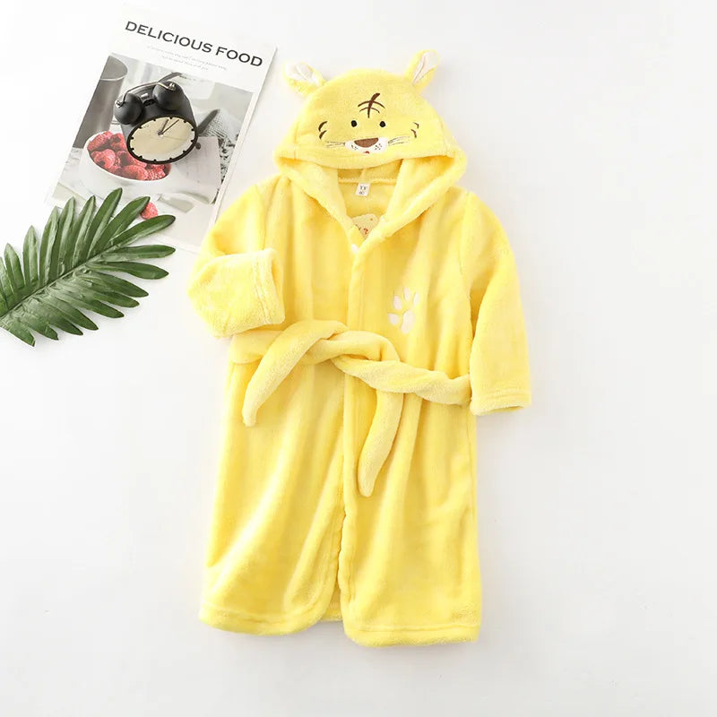 Cozy Cartoon Character Bathrobe for Kids