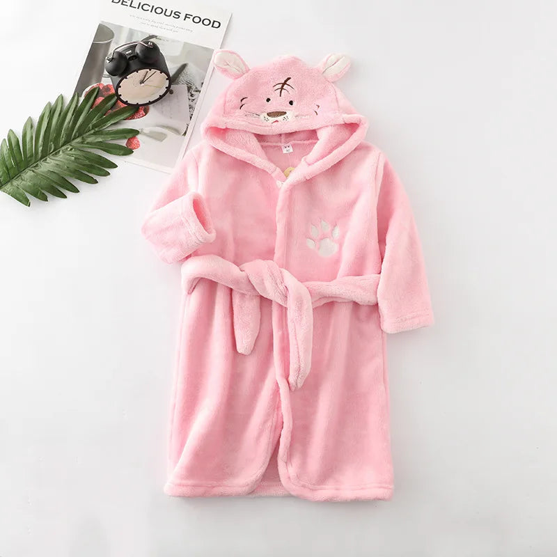 Cozy Cartoon Character Bathrobe for Kids