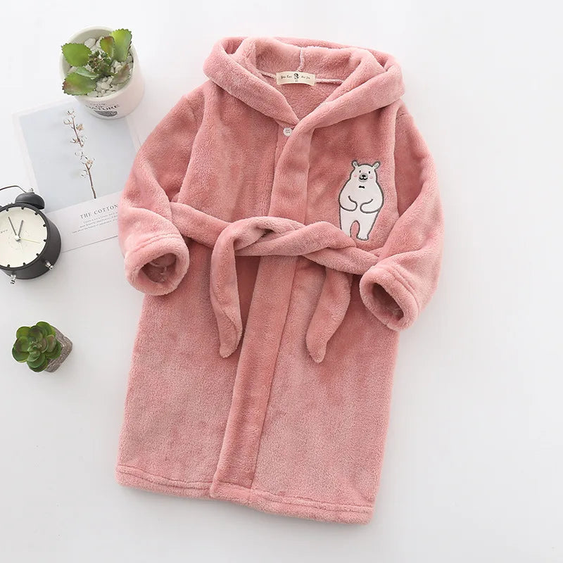 Cozy Cartoon Character Bathrobe for Kids