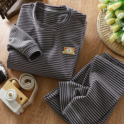 Cozy Striped Thicken Pajama Set for Kids