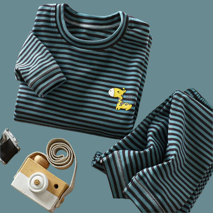 Cozy Striped Thicken Pajama Set for Kids