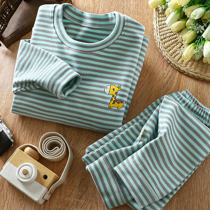 Cozy Striped Thicken Pajama Set for Kids