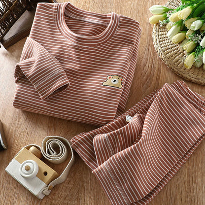 Cozy Striped Thicken Pajama Set for Kids