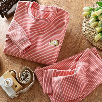 Cozy Striped Thicken Pajama Set for Kids