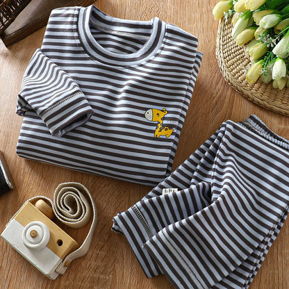 Cozy Striped Thicken Pajama Set for Kids