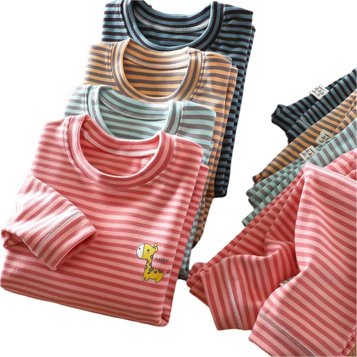 Cozy Striped Thicken Pajama Set for Kids